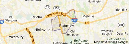 Map of Plainview, Long Island Long 11803